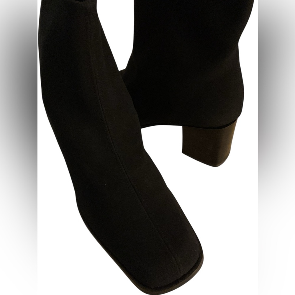 Peter Kaiser women Black canvas stretch Chelsea Heeled Boots size 7